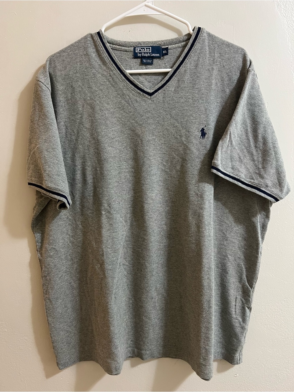Polo by Ralph Lauren Grey V-Neck Tee with Navy Pony